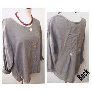 Habitat Linen Top Mother Of Pearl Buttons